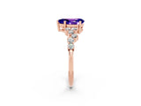 Rose gold Pear Cut Diamond Cluster Pavé Band with Four-Prong Setting_2