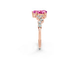 Rose gold Pear Cut Diamond Cluster Pavé Band with Four-Prong Setting_2