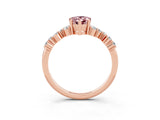 Rose gold Pear Cut Diamond Cluster Pavé Band with Four-Prong Setting_3