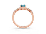 Rose gold Pear Cut Diamond Cluster Pavé Band with Four-Prong Setting_3