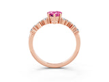 Rose gold Pear Cut Diamond Cluster Pavé Band with Four-Prong Setting_3