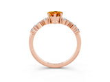 Rose gold Pear Cut Diamond Cluster Pavé Band with Four-Prong Setting_3