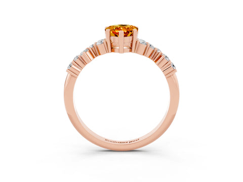 Rose gold Pear Cut Diamond Cluster Pavé Band with Four-Prong Setting_3