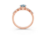 Rose gold Pear Cut Diamond Cluster Pavé Band with Four-Prong Setting_3