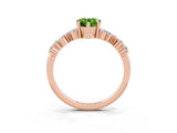 Rose gold Pear Cut Diamond Cluster Pavé Band with Four-Prong Setting_3
