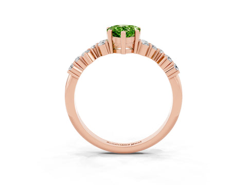 Rose gold Pear Cut Diamond Cluster Pavé Band with Four-Prong Setting_3