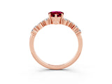 Rose gold Pear Cut Diamond Cluster Pavé Band with Four-Prong Setting_3