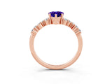 Rose gold Pear Cut Diamond Cluster Pavé Band with Four-Prong Setting_3