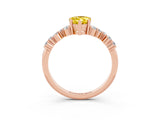 Rose gold Pear Cut Diamond Cluster Pavé Band with Four-Prong Setting_3
