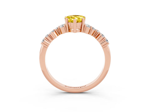Rose gold Pear Cut Diamond Cluster Pavé Band with Four-Prong Setting_3