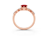 Rose gold Pear Cut Diamond Cluster Pavé Band with Four-Prong Setting_3