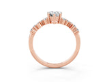 Rose gold Pear Cut Diamond Cluster Pavé Band with Four-Prong Setting_3