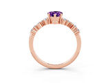 Rose gold Pear Cut Diamond Cluster Pavé Band with Four-Prong Setting_3