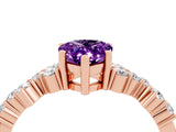 Rose gold Pear Cut Diamond Cluster Pavé Band with Four-Prong Setting_4
