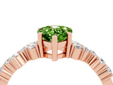 Rose gold Pear Cut Diamond Cluster Pavé Band with Four-Prong Setting_4
