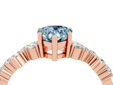 Rose gold Pear Cut Diamond Cluster Pavé Band with Four-Prong Setting_4