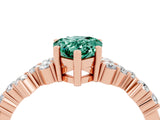 Rose gold Pear Cut Diamond Cluster Pavé Band with Four-Prong Setting_4