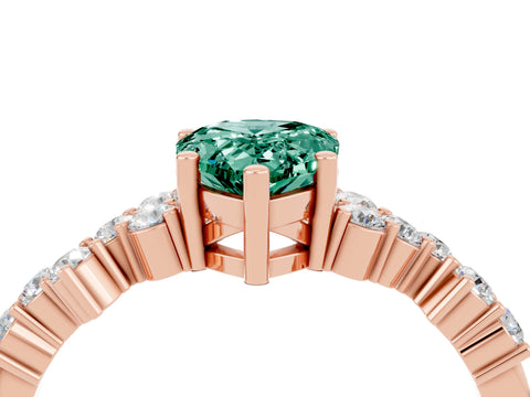 Rose gold Pear Cut Diamond Cluster Pavé Band with Four-Prong Setting_4