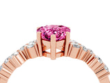 Rose gold Pear Cut Diamond Cluster Pavé Band with Four-Prong Setting_4