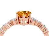 Rose gold Pear Cut Diamond Cluster Pavé Band with Four-Prong Setting_4
