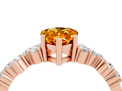 Rose gold Pear Cut Diamond Cluster Pavé Band with Four-Prong Setting_4