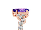 Rose gold Pear Cut Diamond Cluster Pavé Band with Four-Prong Setting_5
