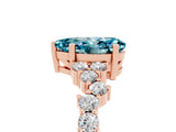 Rose gold Pear Cut Diamond Cluster Pavé Band with Four-Prong Setting_5