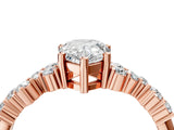 Rose gold Pear Cut Diamond Cluster Pavé Band with Four-Prong Setting_7