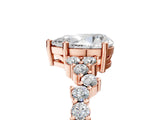 Rose gold Pear Cut Diamond Cluster Pavé Band with Four-Prong Setting_8
