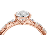 Rose gold Pear Cut Diamond Cluster Side Stone Solitaire Ring with Prong Setting_65
