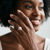Rose gold Pear Cut Diamond Double Halo Ring with Split Shank and Prong Setting_45