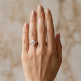 Rose gold Pear Cut Diamond Engagement Ring with Pavé Band and Four-Prong Setting_12