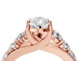 Rose gold Pear Cut Diamond Engagement Ring with Pavé Band and Four-Prong Setting_19