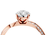 Rose gold Pear Cut Diamond Engagement Ring with Side Stone Accents and Four-Prong Setting_27