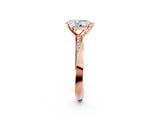 Rose gold Pear Cut Diamond Engagement Ring with Side Stone Accents and Four-Prong Setting_71