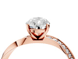 Rose gold Pear Cut Diamond Engagement Ring with Side Stone Accents and Four-Prong Setting_73