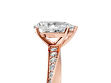 Rose gold Pear Cut Diamond Engagement Ring with Side Stone Accents and Four-Prong Setting_74
