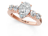 Rose gold Pear Cut Diamond Five-Stone Prong Set White Gold Ring_47