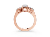 Rose gold Pear Cut Diamond Five-Stone Prong Set White Gold Ring_49