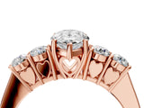 Rose gold Pear Cut Diamond Five-Stone Prong Set White Gold Ring_50