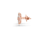 Rose gold Pear Cut Diamond Floral Cluster Stud Earrings_15