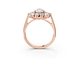 Rose gold Pear Cut Diamond Floral Double Halo Engagement Ring with Prong Setting_18