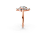 Rose gold Pear Cut Diamond Floral Double Halo Engagement Ring with Prong Setting_53