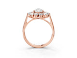 Rose gold Pear Cut Diamond Floral Double Halo Engagement Ring with Prong Setting_54