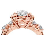 Rose gold Pear Cut Diamond Floral Halo Engagement Ring with Shared Prong Setting 4