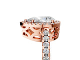 Rose gold Pear Cut Diamond Halo Engagement Ring with Pavé Band and Prong Setting_35