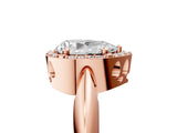 Rose gold Pear Cut Diamond Halo Engagement Ring with Split Shank and Four-Prong Setting_100