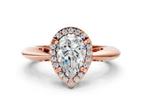 Rose gold Pear Cut Diamond Halo Engagement Ring with Split Shank and Four-Prong Setting_95