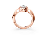 Rose gold Pear Cut Diamond Halo Engagement Ring with Split Shank and Four-Prong Setting_98