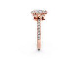 Rose gold Pear Cut Diamond Halo Pave Band with Four-Prong Setting_5